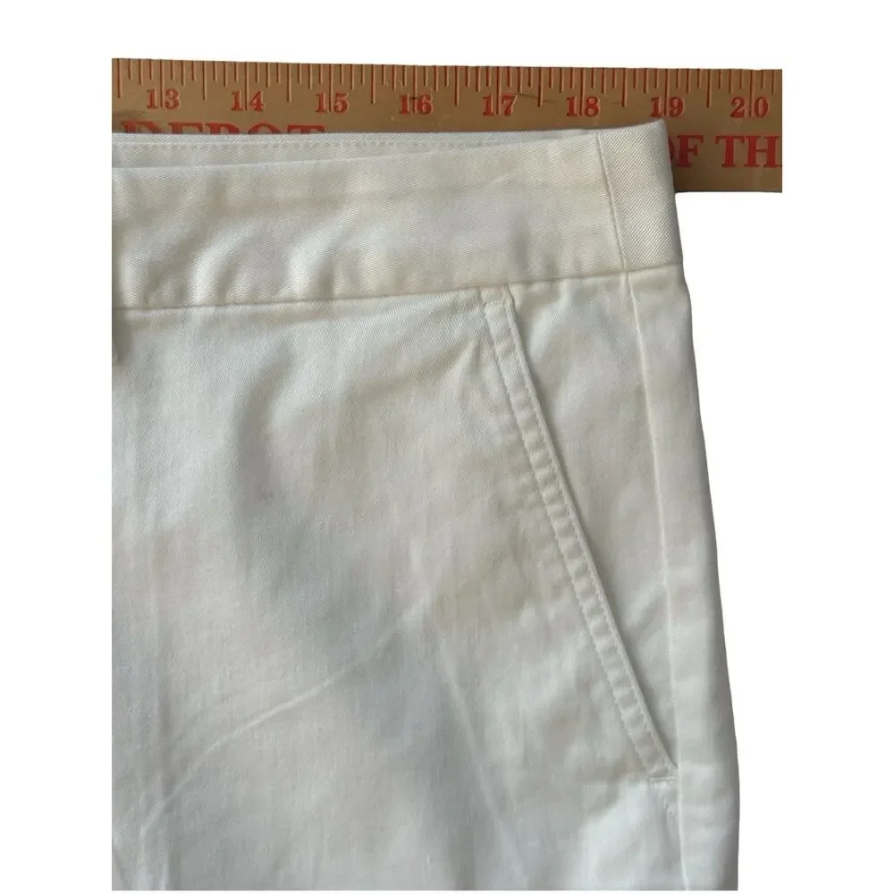 J. Crew Shorts White Scalloped Hem Cotton Stretch Womens 16 Summer Preppy Tennis